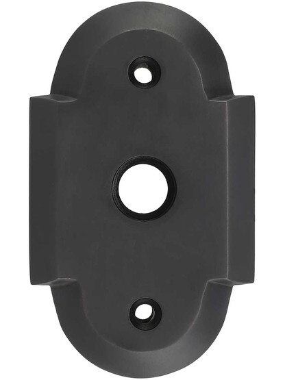 Arched Forged-Brass Rosette in Oil-Rubbed Bronze.